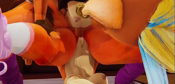  Futa - Crash Bandicoot - Tawna fucks Coco - 3D Porn